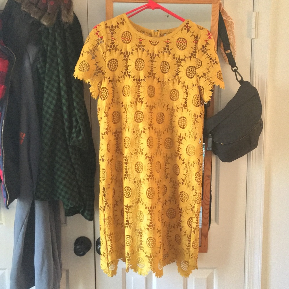 Mustard yellow sunflower dress